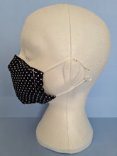 Load image into Gallery viewer, Navy with White Polka Dots Face Mask