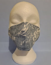 Load image into Gallery viewer, Blue with White Bird / Flower Mask