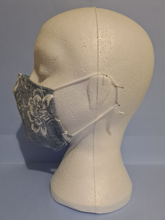 Load image into Gallery viewer, Blue with White Bird / Flower Mask