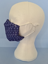 Load image into Gallery viewer, 'Anchors Away' Navy Blue Face Mask