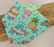Load image into Gallery viewer, Food Tattoo Snap Popper Bandana