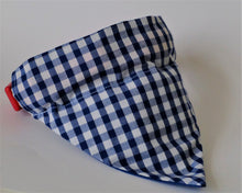 Load image into Gallery viewer, Navy Gingham Over the Collar Bandana